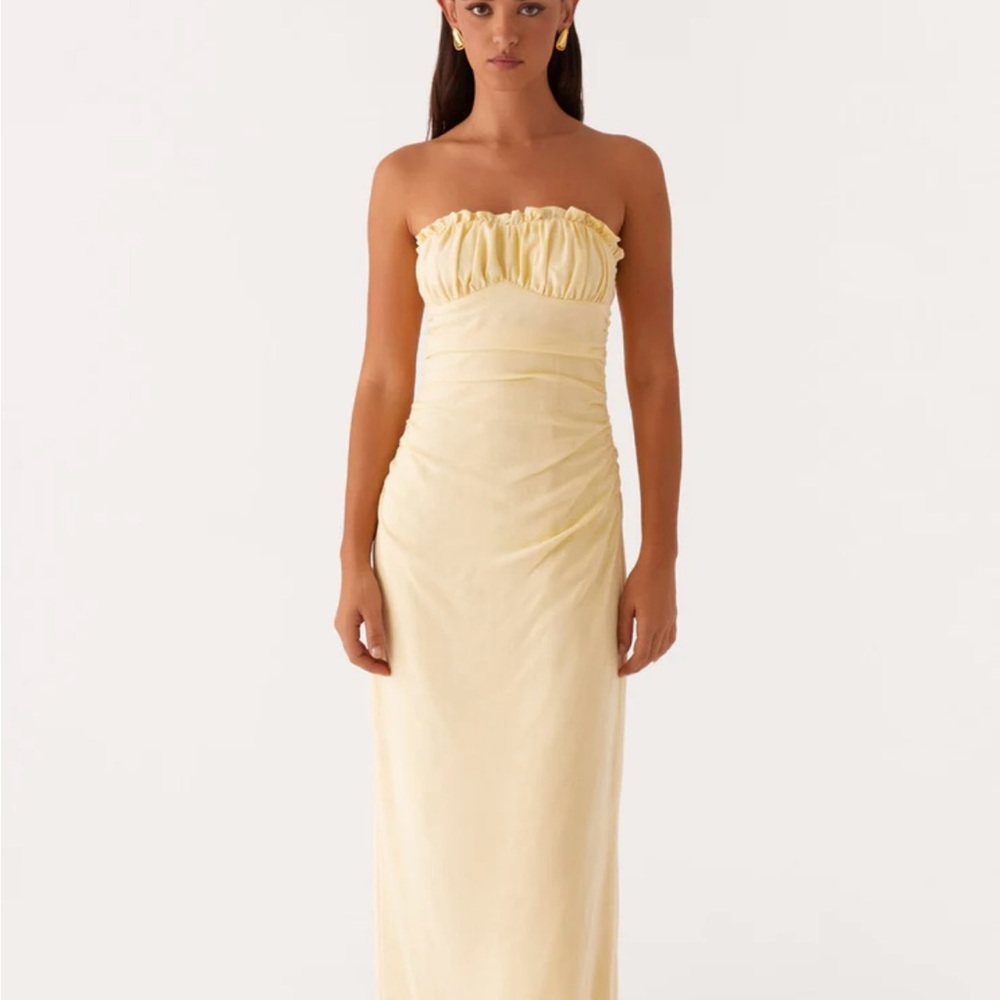 Peppermayo Strapless Yellow Dress